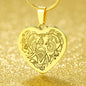 Elephant Head Engraved Heart Necklace Stainless Steel or 18k Yellow Gold Finish 18-22" Chain-Express Your Love Gifts