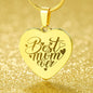Best Mom Ever Engraved Heart Necklace Stainless Steel or 18k Yellow Gold Finish 18-22" Chain-Express Your Love Gifts
