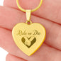 Ride or Die Engraved Heart Necklace Stainless Steel or 18k Yellow Gold Finish 18-22" Chain-Express Your Love Gifts