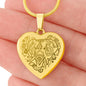 Elephant Head Engraved Heart Necklace Stainless Steel or 18k Yellow Gold Finish 18-22" Chain-Express Your Love Gifts