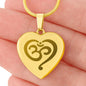 Namaste Symbol Engraved Heart Necklace Stainless Steel or 18k Yellow Gold Finish 18-22" Chain-Express Your Love Gifts