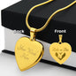Ride or Die Engraved Heart Necklace Stainless Steel or 18k Yellow Gold Finish 18-22" Chain-Express Your Love Gifts