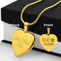 Dog Mom Engraved Heart Necklace Stainless Steel or 18k Yellow Gold Finish 18-22" Chain-Express Your Love Gifts