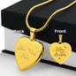 Follow Your Dreams Engraved Heart Necklace Stainless Steel or 18k Yellow Gold Finish 18-22" Chain-Express Your Love Gifts