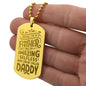 Everyone Can be a Father Engraved Dog Tag Necklace Stainless Steel or 18k Gold w 24" Chain-Express Your Love Gifts