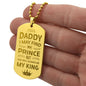 I May Find My Prince Engraved Dog Tag Necklace Stainless Steel or 18k Gold w 24" Chain-Express Your Love Gifts