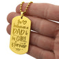 Love Between Dad Engraved Dog Tag Necklace Stainless Steel or 18k Gold w 24" Chain-Express Your Love Gifts