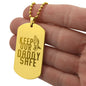 Keep Our Daddy Safe Dad Engraved Dog Tag Necklace Stainless Steel or 18k Gold w 24" Chain-Express Your Love Gifts
