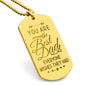You Are The Best Dad Engraved Dog Tag Necklace Stainless Steel or 18k Gold w 24" Chain-Express Your Love Gifts