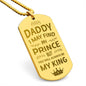 I May Find My Prince Engraved Dog Tag Necklace Stainless Steel or 18k Gold w 24" Chain-Express Your Love Gifts