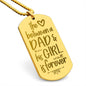 Love Between Dad Engraved Dog Tag Necklace Stainless Steel or 18k Gold w 24" Chain-Express Your Love Gifts