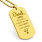 You Will Always be The First Engraved Dog Tag Necklace Stainless Steel or 18k Gold w 24" Chain-Express Your Love Gifts