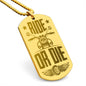 Ride or Die Engraved Dog Tag Necklace Stainless Steel or 18k Gold w 24" Chain-Express Your Love Gifts