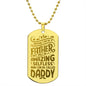 Everyone Can be a Father Engraved Dog Tag Necklace Stainless Steel or 18k Gold w 24" Chain-Express Your Love Gifts