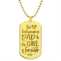Love Between Dad Engraved Dog Tag Necklace Stainless Steel or 18k Gold w 24" Chain-Express Your Love Gifts