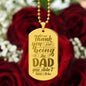 Thank You For Being The Dad Engraved Dog Tag Necklace Stainless Steel or 18k Gold w 24" Chain-Express Your Love Gifts