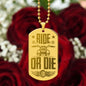 Ride or Die Engraved Dog Tag Necklace Stainless Steel or 18k Gold w 24" Chain-Express Your Love Gifts