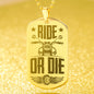 Ride or Die Engraved Dog Tag Necklace Stainless Steel or 18k Gold w 24" Chain-Express Your Love Gifts