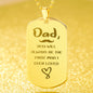 You Will Always be The First Engraved Dog Tag Necklace Stainless Steel or 18k Gold w 24" Chain-Express Your Love Gifts