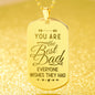 You Are The Best Dad Engraved Dog Tag Necklace Stainless Steel or 18k Gold w 24" Chain-Express Your Love Gifts