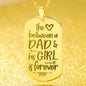 Love Between Dad Engraved Dog Tag Necklace Stainless Steel or 18k Gold w 24" Chain-Express Your Love Gifts