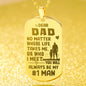 No Matter Where Life Takes Me Engraved Dog Tag Necklace Stainless Steel or 18k Gold w 24" Chain-Express Your Love Gifts