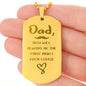You Will Always be The First Engraved Dog Tag Necklace Stainless Steel or 18k Gold w 24" Chain-Express Your Love Gifts