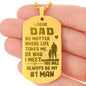 No Matter Where Life Takes Me Engraved Dog Tag Necklace Stainless Steel or 18k Gold w 24" Chain-Express Your Love Gifts