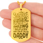 Everyone Can be a Father Engraved Dog Tag Necklace Stainless Steel or 18k Gold w 24" Chain-Express Your Love Gifts