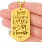 Love Between Dad Engraved Dog Tag Necklace Stainless Steel or 18k Gold w 24" Chain-Express Your Love Gifts