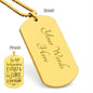 Love Between Dad Engraved Dog Tag Necklace Stainless Steel or 18k Gold w 24" Chain-Express Your Love Gifts