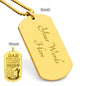 Wishing You All Engraved Dog Tag Necklace Stainless Steel or 18k Gold w 24" Chain-Express Your Love Gifts