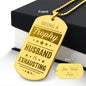 Trophy Husband Engraved Dog Tag Necklace Stainless Steel or 18k Gold w 24" Chain-Express Your Love Gifts
