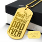 Best Buckin' Dad Engraved Dog Tag Necklace Stainless Steel or 18k Gold w 24" Chain-Express Your Love Gifts