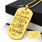 Love Between Dad Engraved Dog Tag Necklace Stainless Steel or 18k Gold w 24" Chain-Express Your Love Gifts