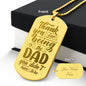 Thank You For Being The Dad Engraved Dog Tag Necklace Stainless Steel or 18k Gold w 24" Chain-Express Your Love Gifts