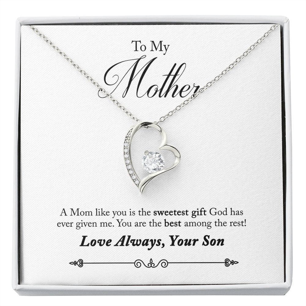 Mother Necklace You Are The Sweetest Gift Forever Pendant Necklace Message Card-Express Your Love Gifts