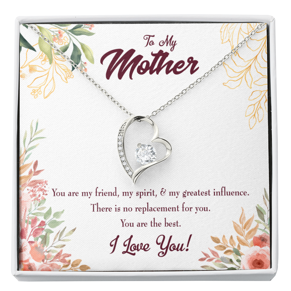 Mom I Love You Forever Love Necklace Cz Heart Pendant Stainless Steel or 18k Gold-Express Your Love Gifts