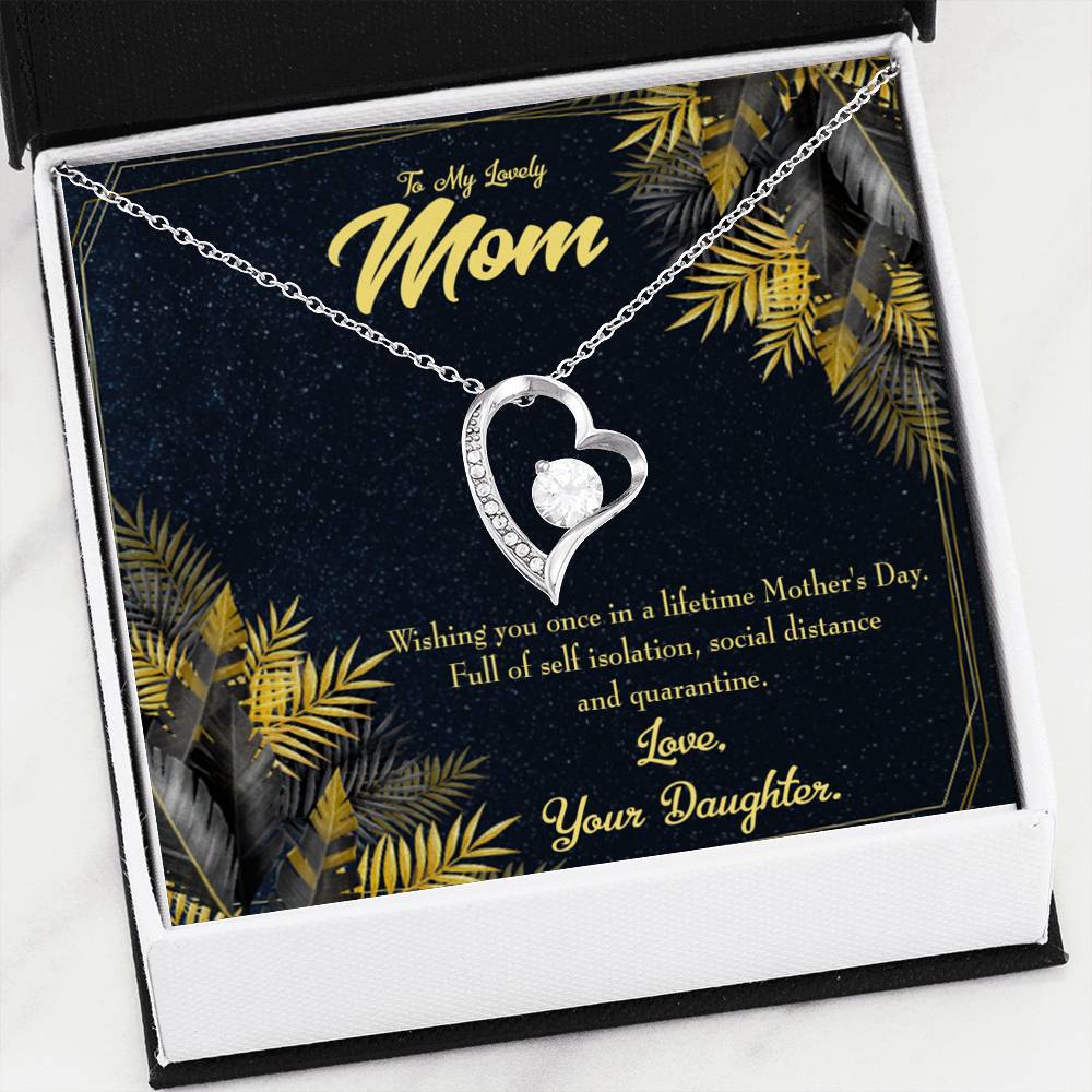 To Mom Covid Mothers Day from Daughter Forever Love Necklace Message Card Stainless Steel or 18k Gold-Express Your Love Gifts