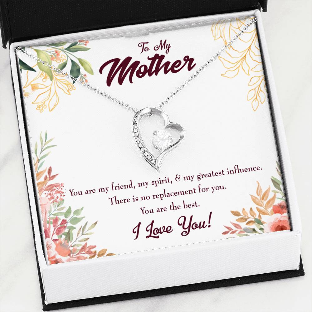 Mom I Love You Forever Love Necklace Cz Heart Pendant Stainless Steel or 18k Gold-Express Your Love Gifts