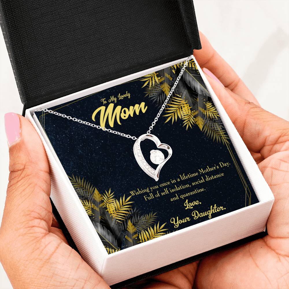 To Mom Covid Mothers Day from Daughter Forever Love Necklace Message Card Stainless Steel or 18k Gold-Express Your Love Gifts