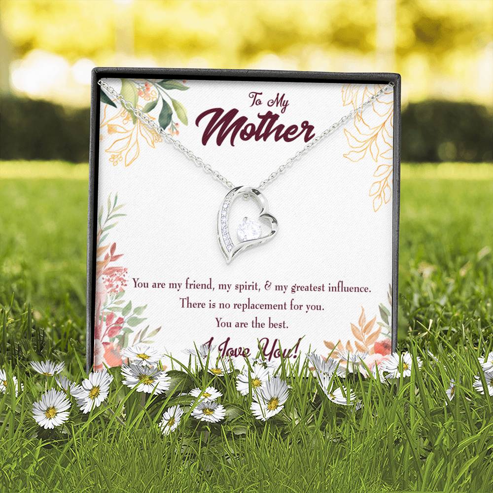 Mom I Love You Forever Love Necklace Cz Heart Pendant Stainless Steel or 18k Gold-Express Your Love Gifts