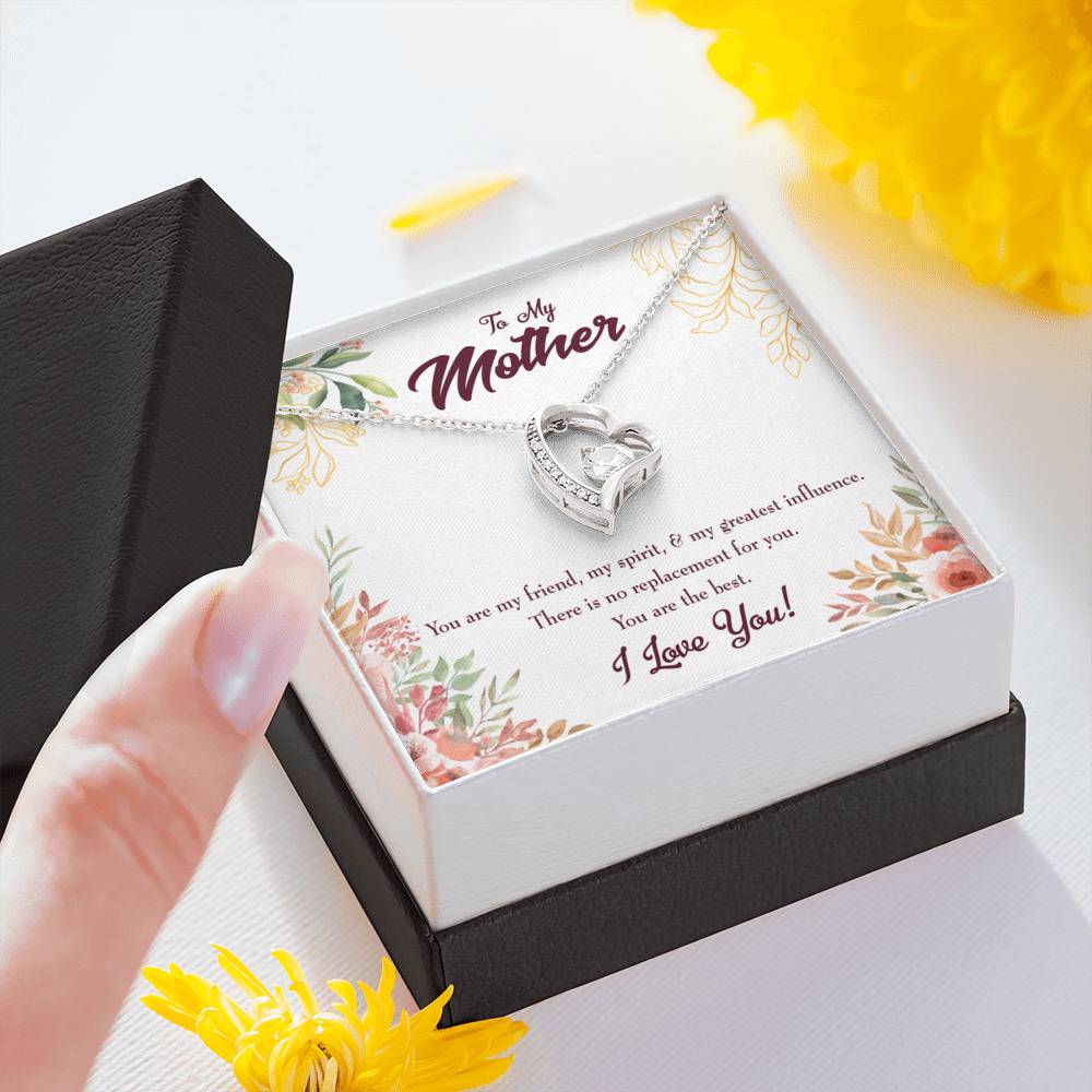 Mom I Love You Forever Love Necklace Cz Heart Pendant Stainless Steel or 18k Gold-Express Your Love Gifts