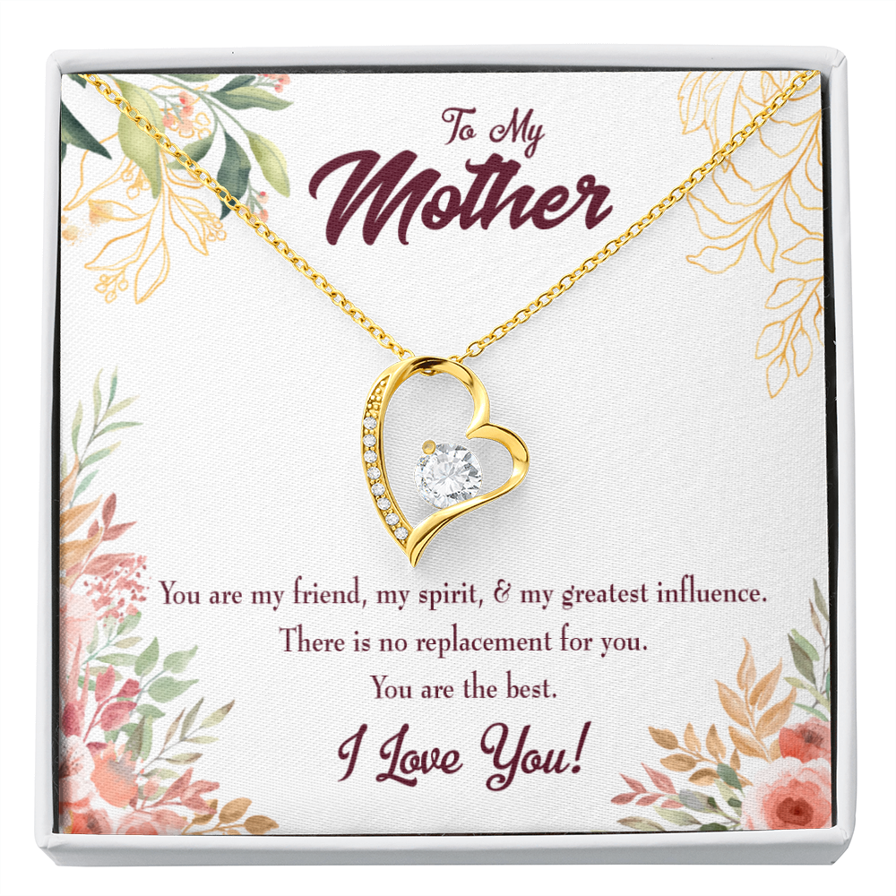Mom I Love You Forever Love Necklace Cz Heart Pendant Stainless Steel or 18k Gold-Express Your Love Gifts