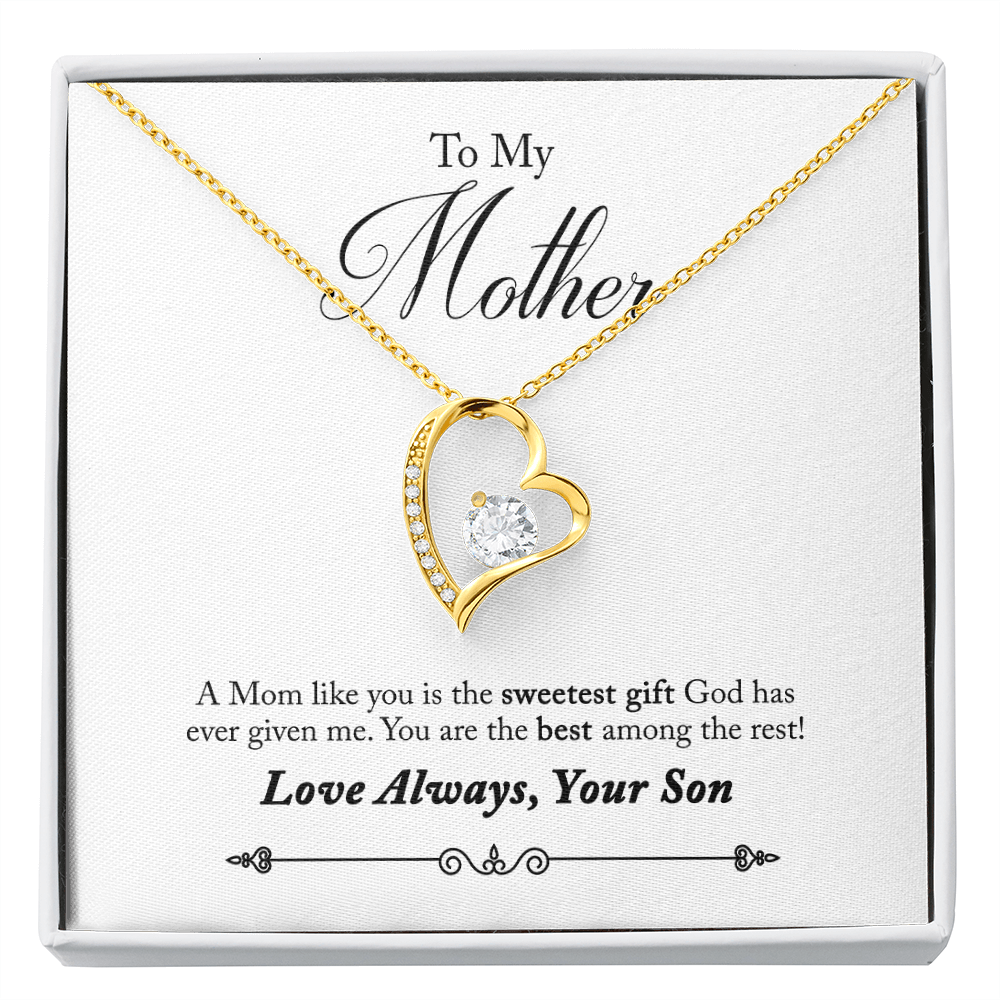 Mother Necklace You Are The Sweetest Gift Forever Pendant Necklace Message Card-Express Your Love Gifts