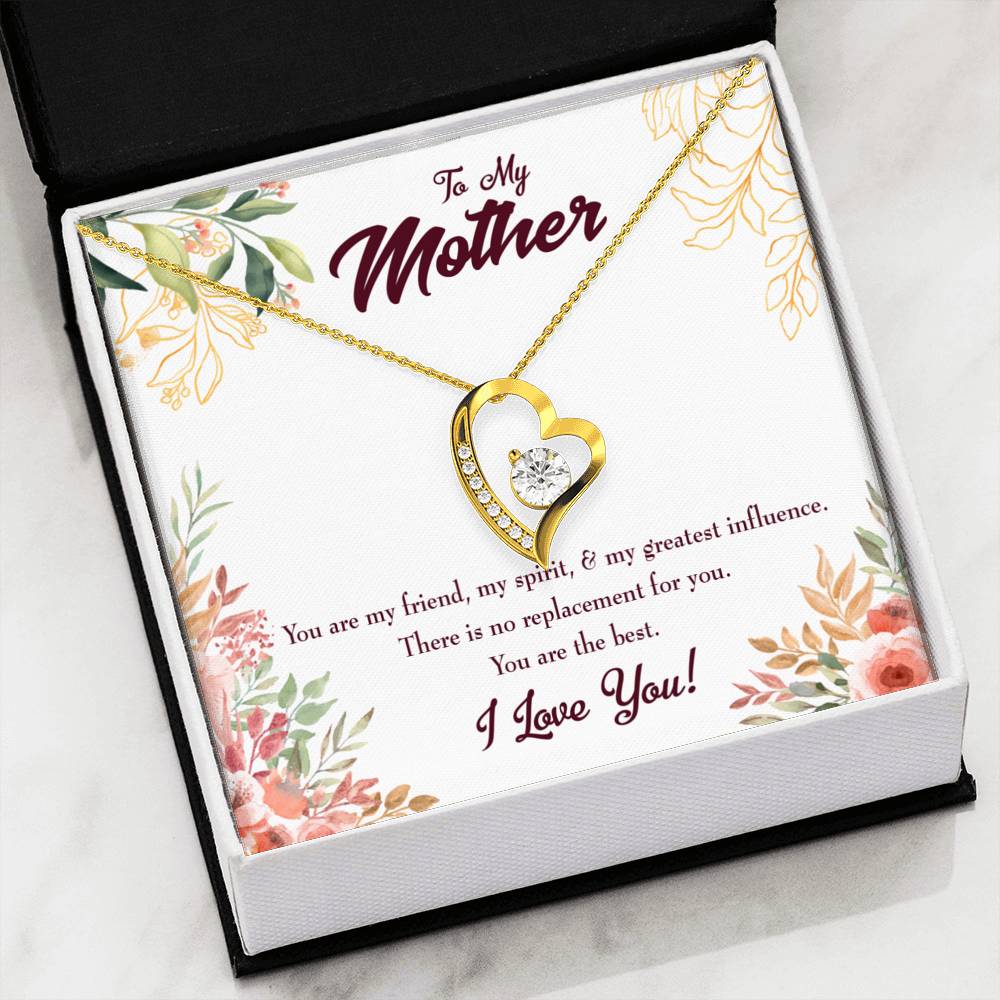 Mom I Love You Forever Love Necklace Cz Heart Pendant Stainless Steel or 18k Gold-Express Your Love Gifts