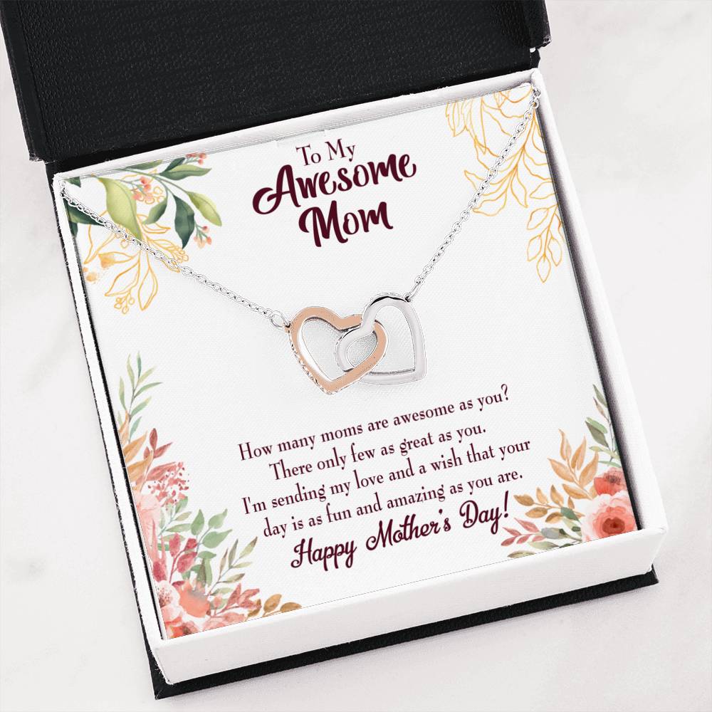 Mother's Day Mother Necklace Awesome Mom Inseparable Love Pendant Keepsake Card-Express Your Love Gifts