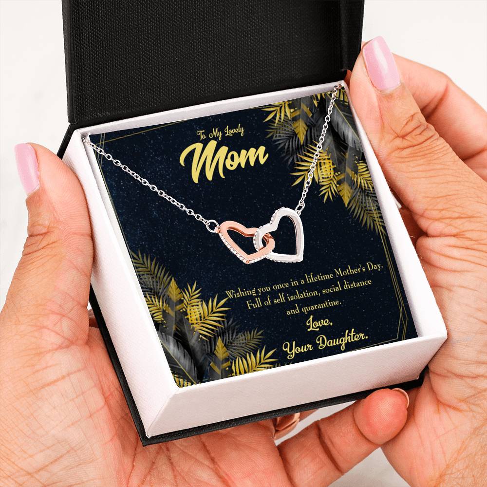 Mother's Day Daughter To Mom Inseparable Love Pendant 18k Rose Gold Finish 16” Mom Necklace-Express Your Love Gifts