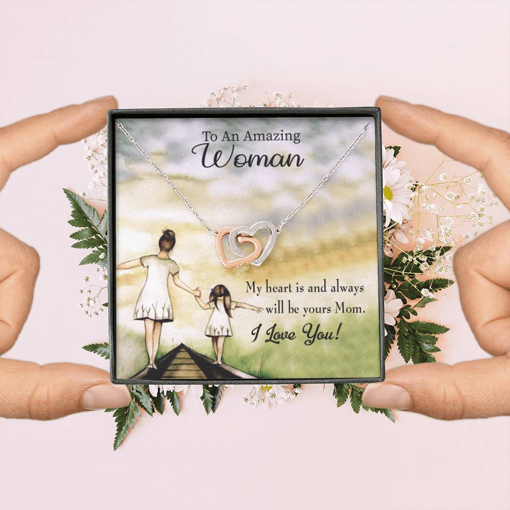 Mother Necklace My Heart Is Always Yours Inseparable Love Pendant Keepsake Card-Express Your Love Gifts