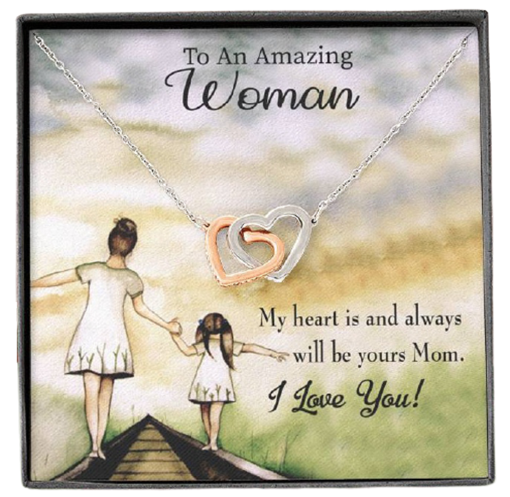 Mother Necklace My Heart Is Always Yours Inseparable Love Pendant Keepsake Card-Express Your Love Gifts
